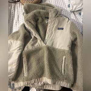 Patagonia XSmall Shelled Retro-X Fleece Pullover Sherpa Pelican Tan